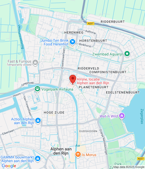 Google maps afbeelding voor Alphen a/d Rijn