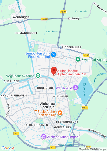 Google maps afbeelding voor Alphen a/d Rijn