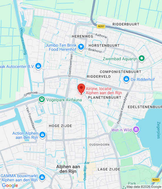 Google maps afbeelding voor Alphen a/d Rijn