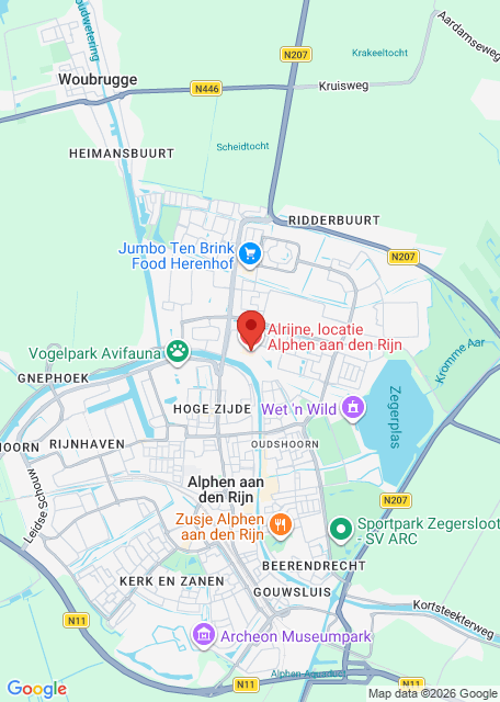 Google maps afbeelding voor Alphen a/d Rijn